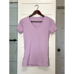 Eddie Bauer Lilac V-Neck T-Shirt